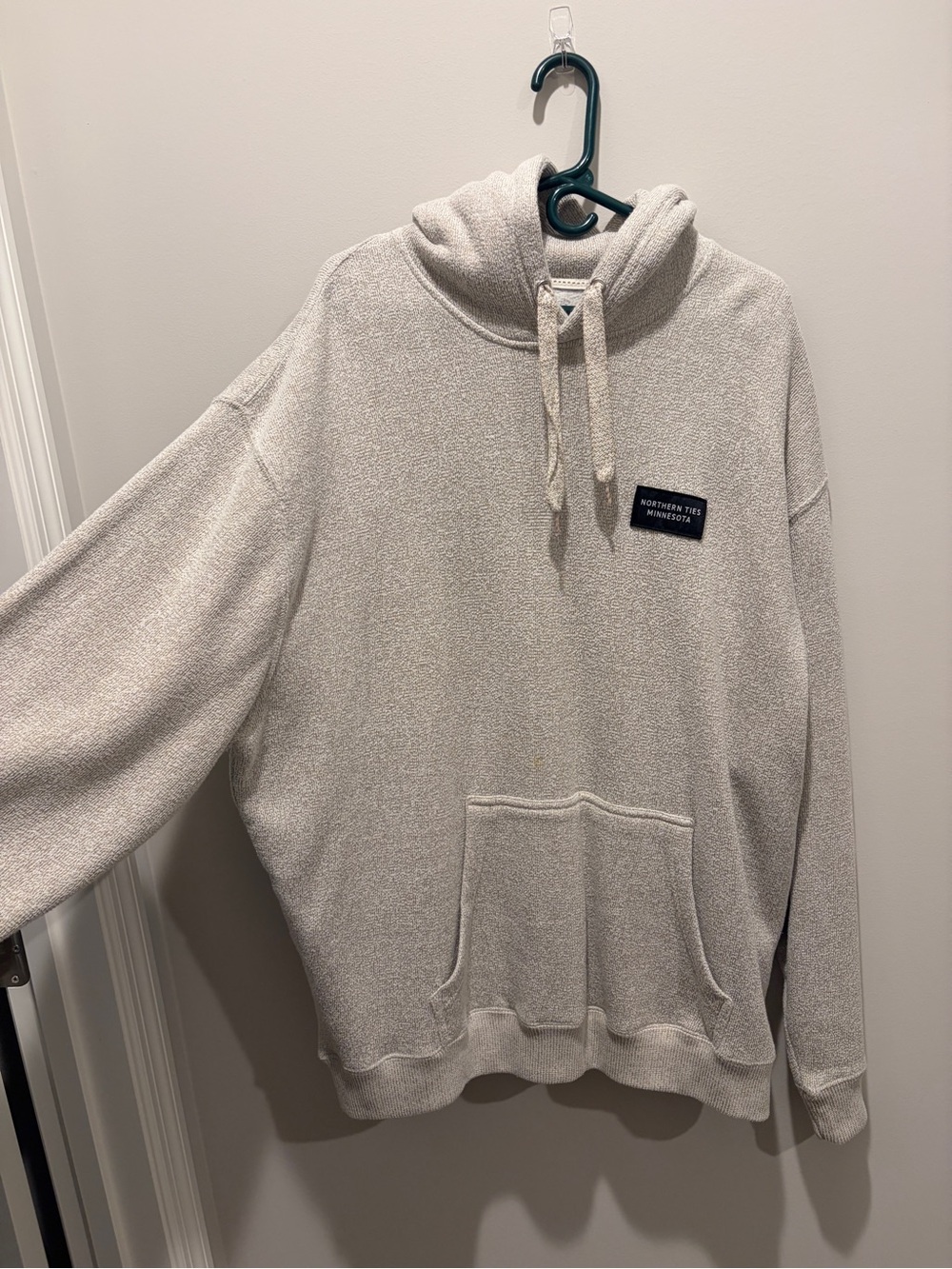 Unisex Neutral Cream Ultrasoft Plush Hoodie with Chest Patch